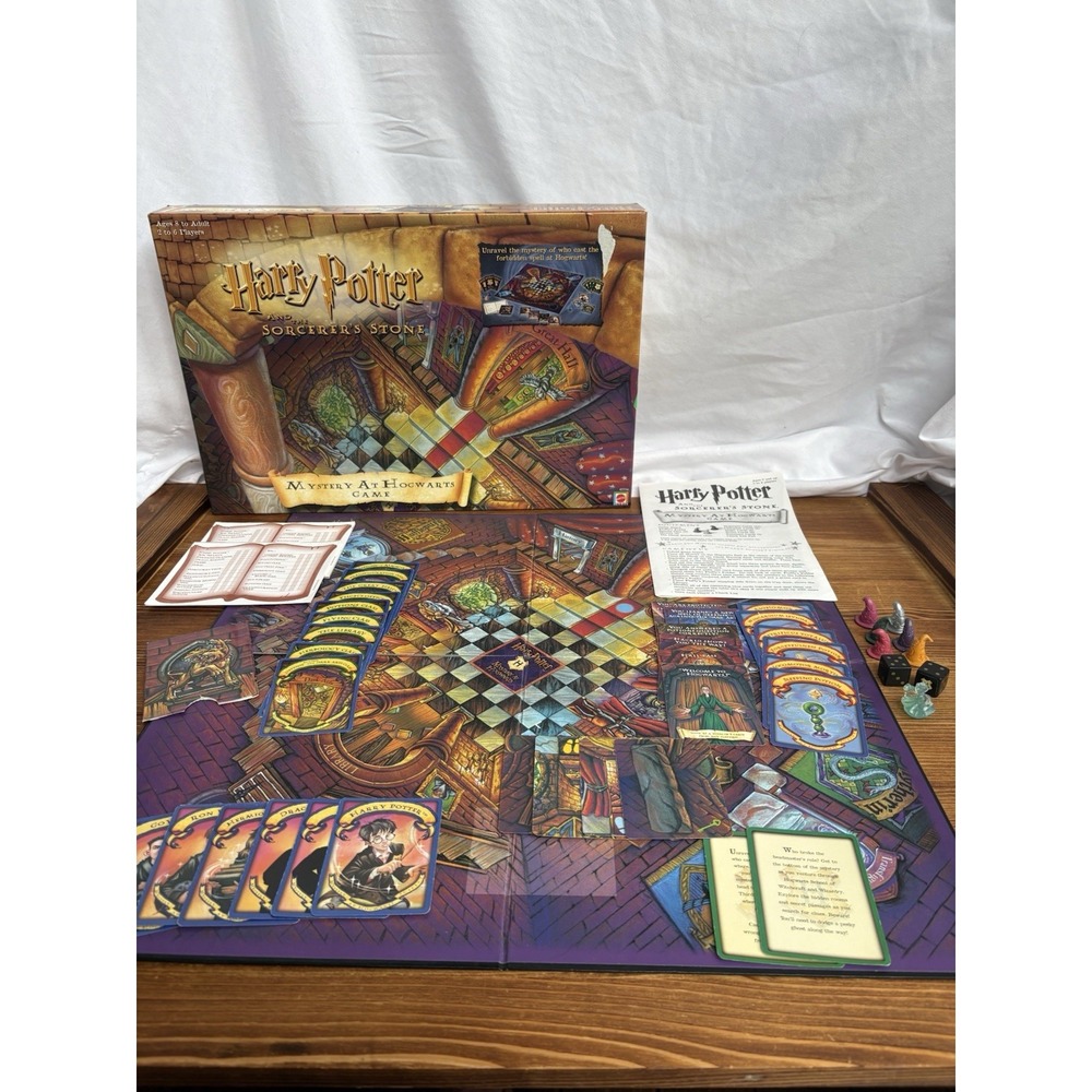 Harry Potter Sorcerer's Stone Mystery at Hogwarts Board Game Complete Mattel